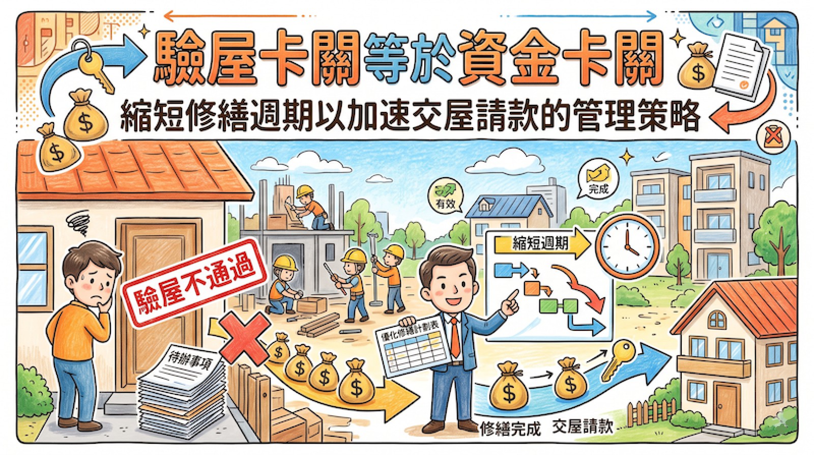 驗屋卡關等於資金卡關：縮短修繕週期以加速交屋請款的管理策略